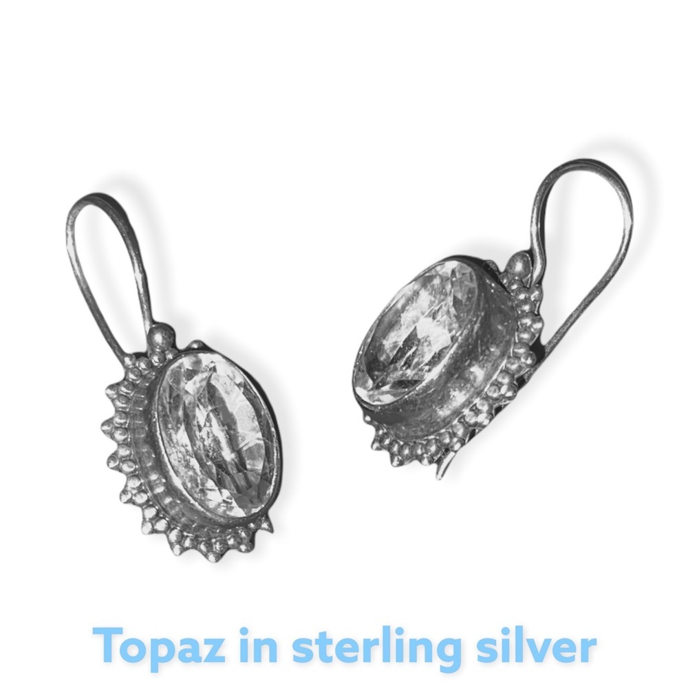 Real topaz set in sterling silver- earrings​